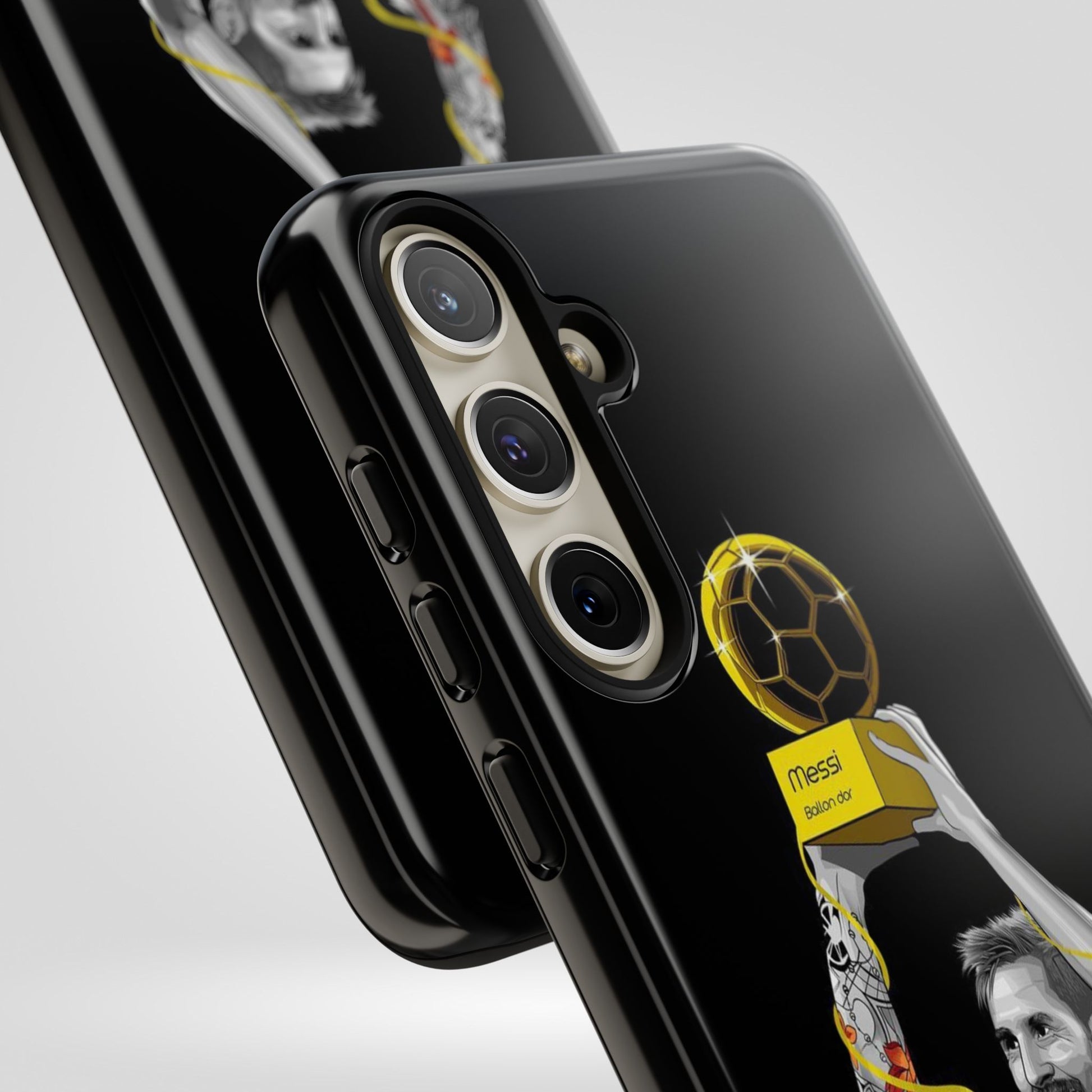 Messi Ballon Dor Black Phone Case - Tough Cases for Soccer Fans - Roe Creation