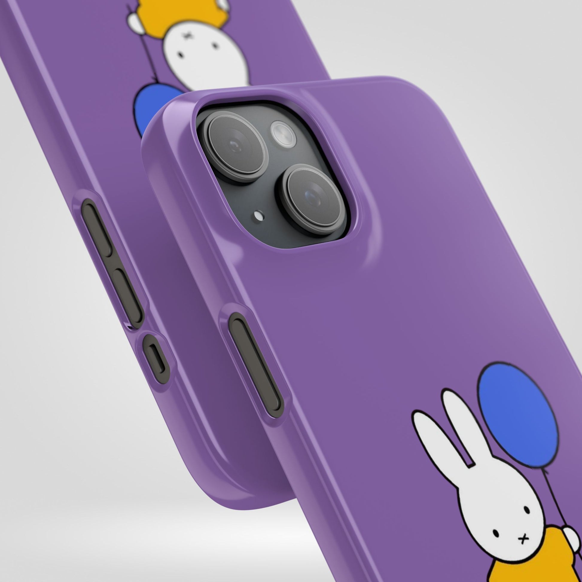 Miffy Phone Case, iPhone, Samsung Snap Case - Cartoon Fun Purple Phone Accessory for Kids and Adults - Roe Creation