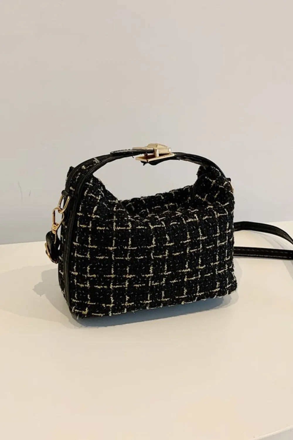 Woven Shoulder Bag with Removable Strap - Roe Creation