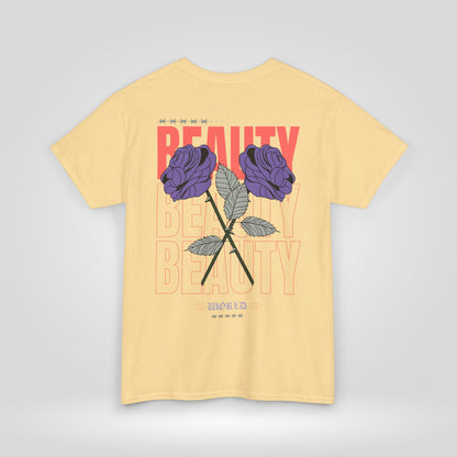 Beautiful Blooms Unisex Heavy Cotton Tee - Flower Graphics, Stylish Shirt, Gift for Her, Trendy Casual Wear, Art Lover Apparel - Roe Creation