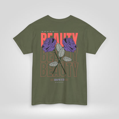 Beautiful Blooms Unisex Heavy Cotton Tee - Flower Graphics, Stylish Shirt, Gift for Her, Trendy Casual Wear, Art Lover Apparel - Roe Creation