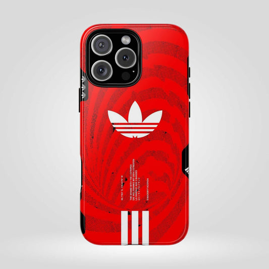Adidas Tough Phone Case - Red Floral Design, Durable Protection.