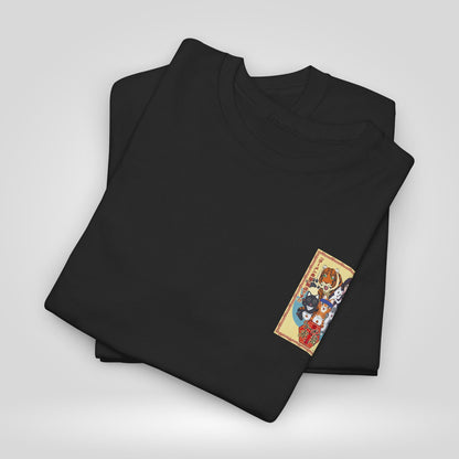 Cute Red Cat Ramen Unisex Heavy Cotton Tee - Ideal for Fans and Casual Wear