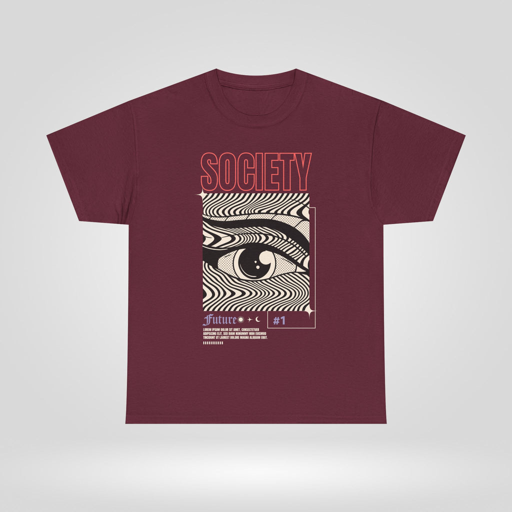 Society Unisex Heavy Cotton Tee - Future Vision Graphic Tee - Roe Creation