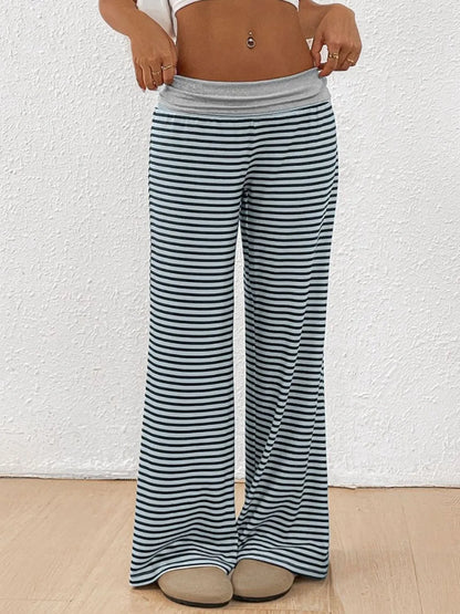 Striped Wide Leg Pants - Roe Creation