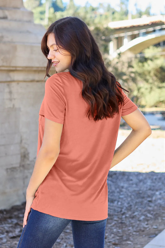 Basic Bae Bamboo Full Size V-Neck Short Sleeve T-Shirt - Roe Creation