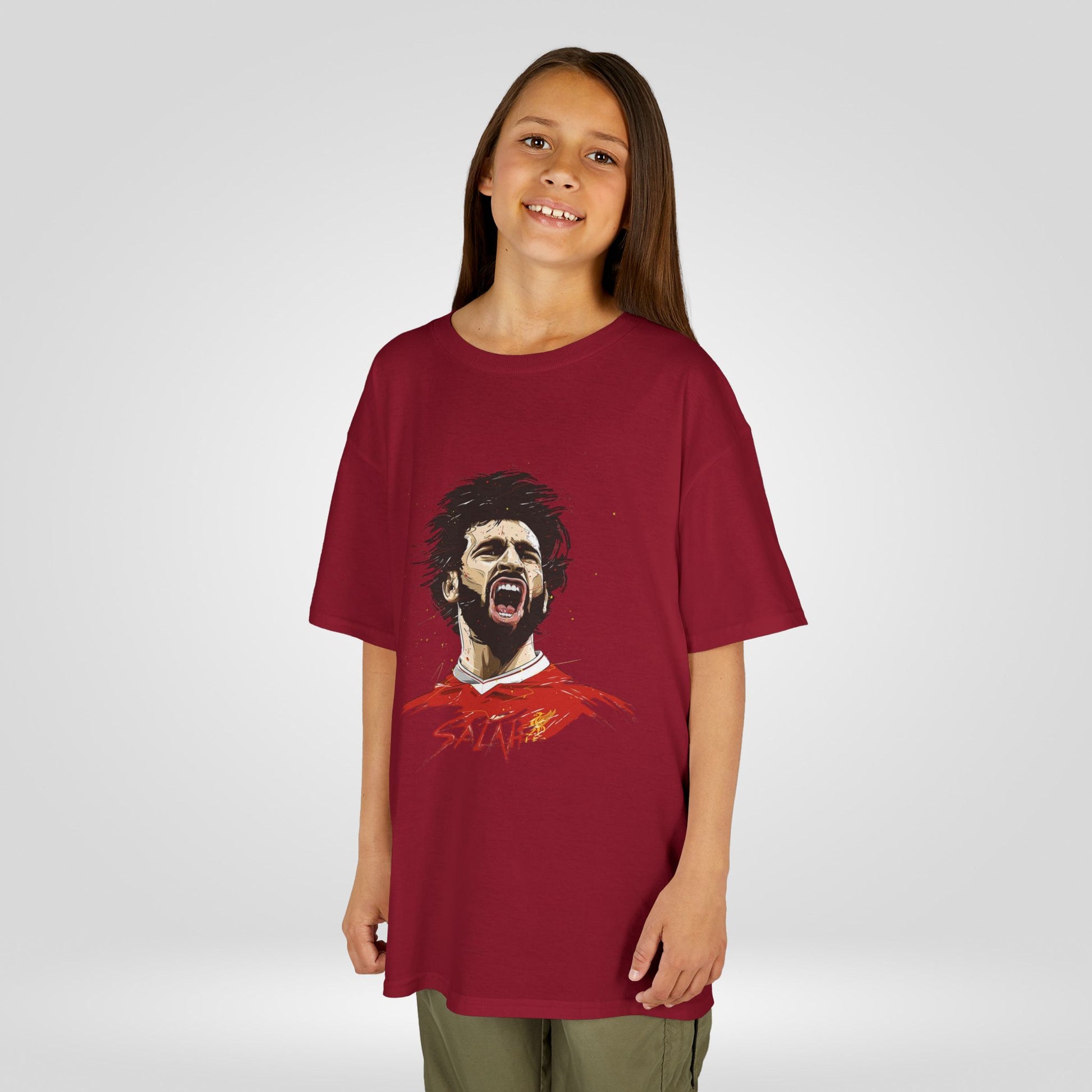 Mohammed Salah Kids Tee - Heavy Cotton™ T-Shirt for Young Liverpool Fans - Roe Creation