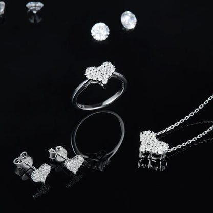 Moissanite 925 Sterling Silver Heart Ring - Roe Creation