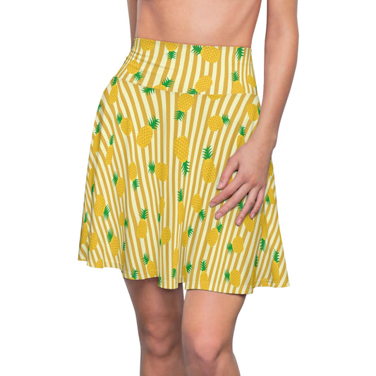 Tropical Pineapple Skater Skirt for Women - Perfect for Summer Outings and Beach Days