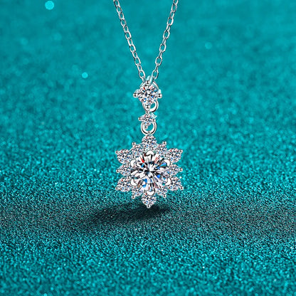 1 Carat Moissanite Zircon 925 Sterling Silver Necklace - Roe Creation