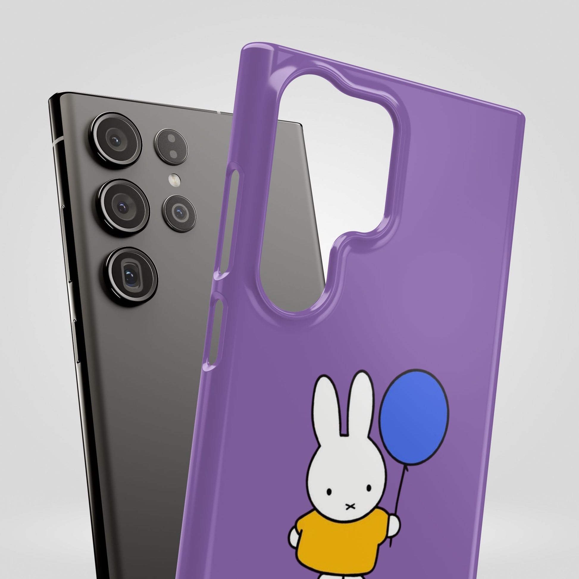Miffy Phone Case, iPhone, Samsung Snap Case - Cartoon Fun Purple Phone Accessory for Kids and Adults - Roe Creation