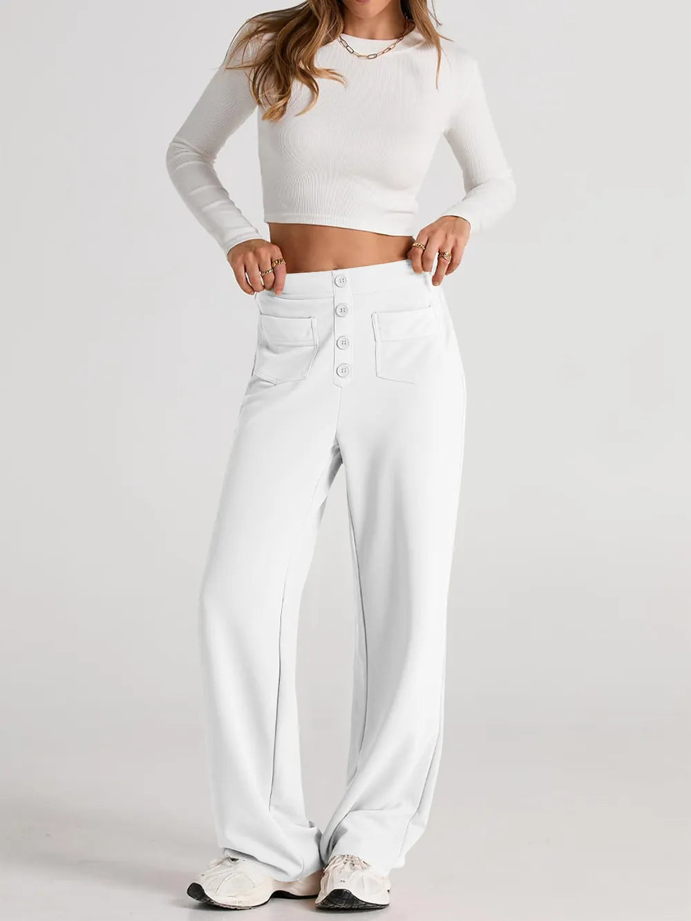 High Waist Wide Leg Pants - Roe Creation