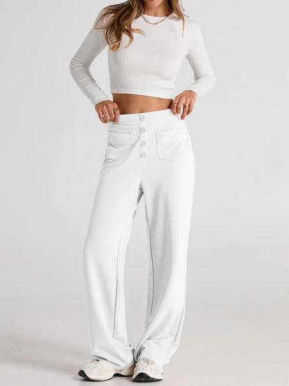 High Waist Wide Leg Pants - Roe Creation