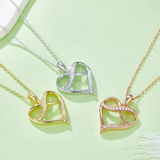 Moissanite 925 Sterling Silver Heart Necklace - Roe Creation