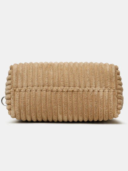 Solid Colour Corduroy Crossbody Bag with Removable Strap - Roe Creation