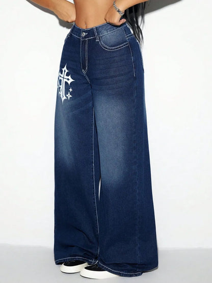 Cross Wide Leg Jeans - Roe Creation
