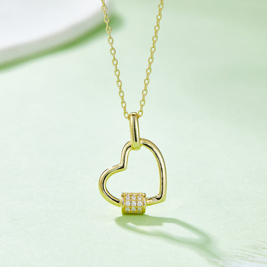 Moissanite 925 Sterling Silver Heart Shape Necklace - Roe Creation