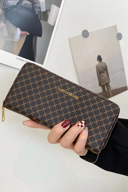 PU Leather Plaid Wallet - Roe Creation