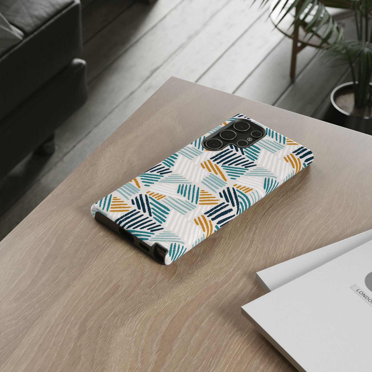 Stylish Tough Phone Case with Geometric Design