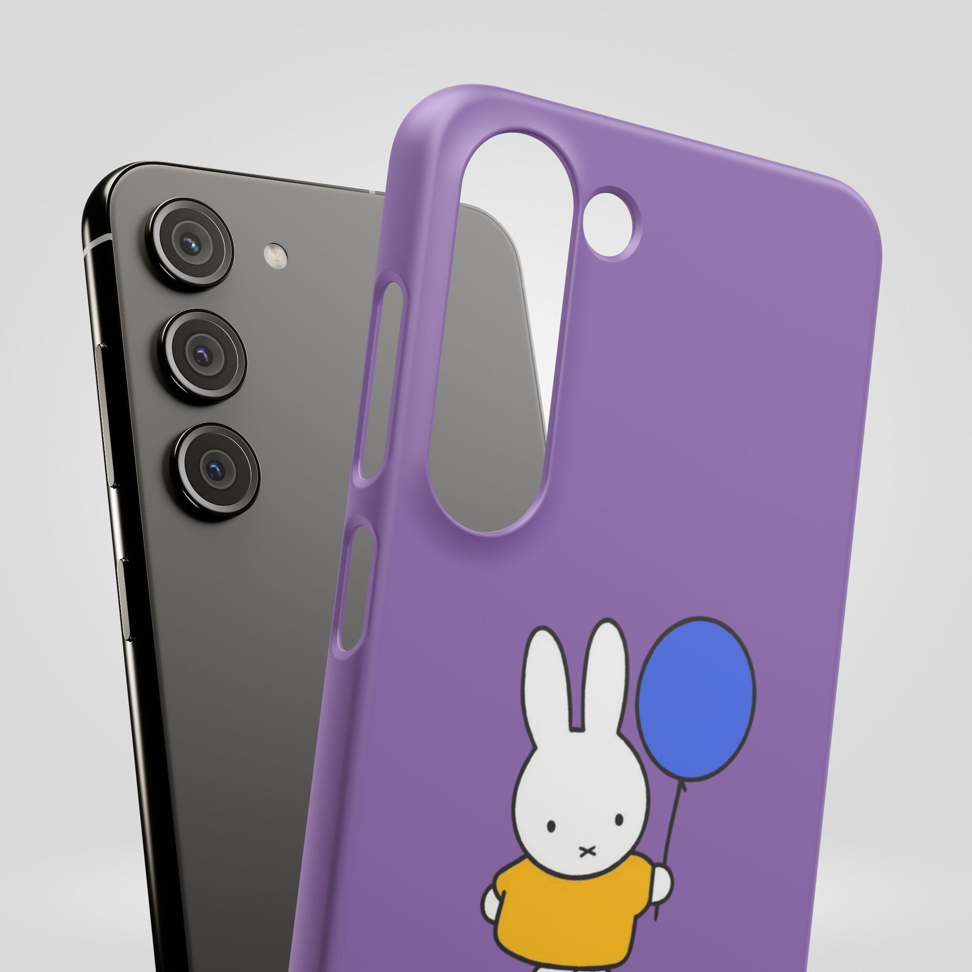 Miffy Phone Case, iPhone, Samsung Snap Case - Cartoon Fun Purple Phone Accessory for Kids and Adults - Roe Creation