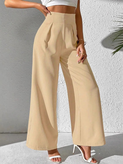 Wide Leg High Waist Pants - Roe Creation
