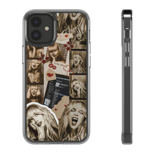 Sabrina Carpenter Vintage Photo Collage Clear Phone Case - Love You Design