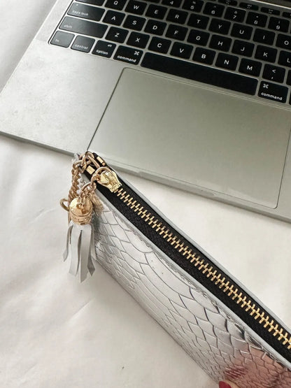 PU Leather Tassel Trim Card Case - Roe Creation