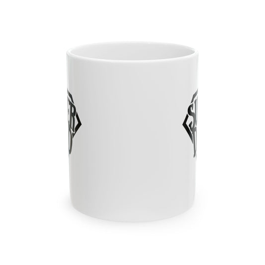 Personalized Super Dad Ceramic Mug, Coffee Mug Gift for Dads, Father's Day Gift, Custom Mug for Superheroes, 11oz, 15oz.