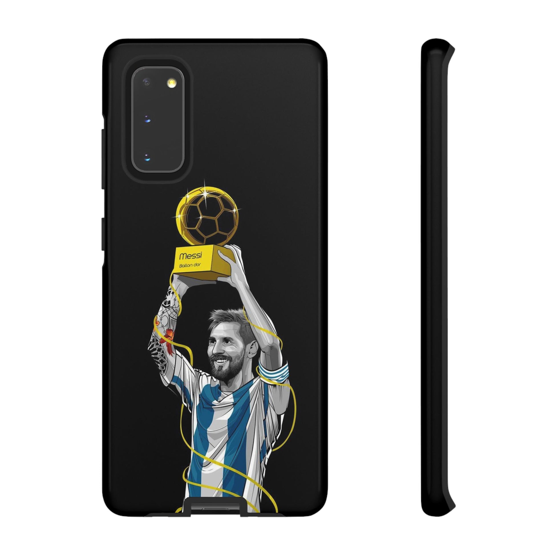 Messi Ballon Dor Black Phone Case - Tough Cases for Soccer Fans - Roe Creation