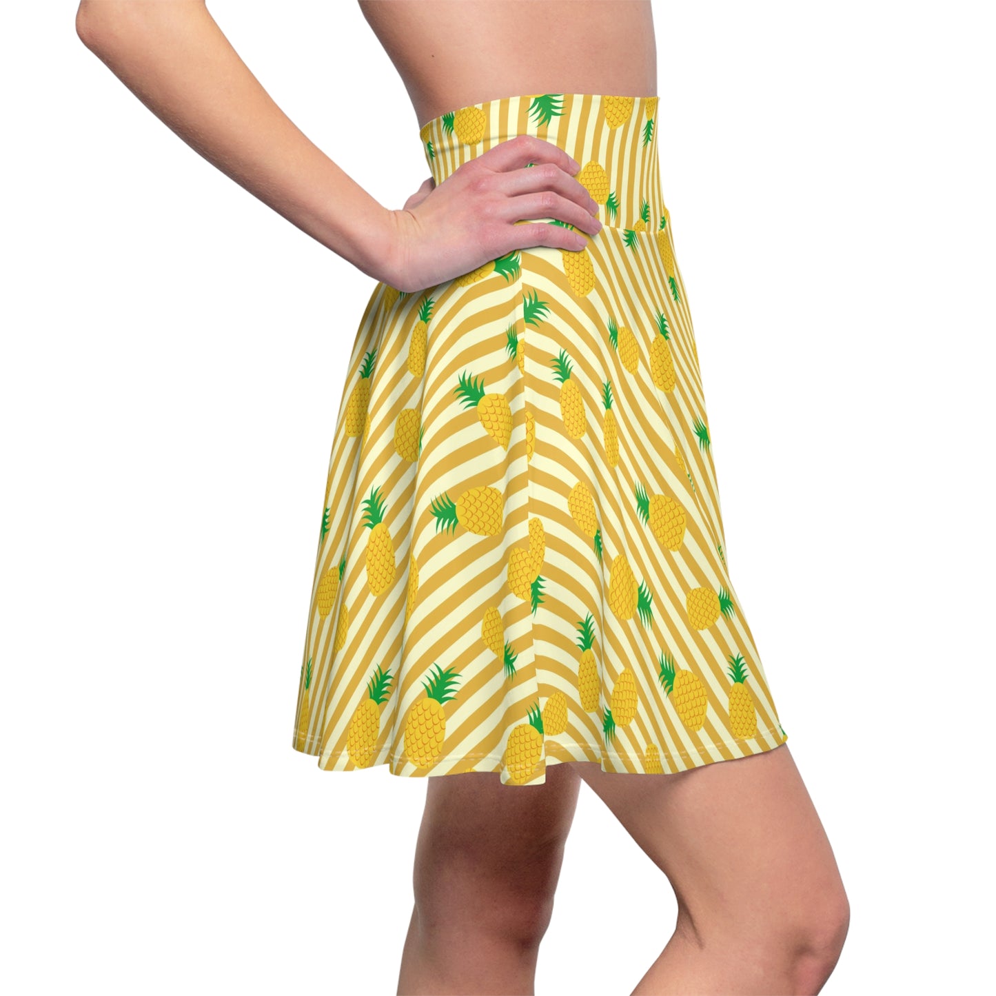 Tropical Pineapple Skater Skirt for Women - Perfect for Summer Outings and Beach Days