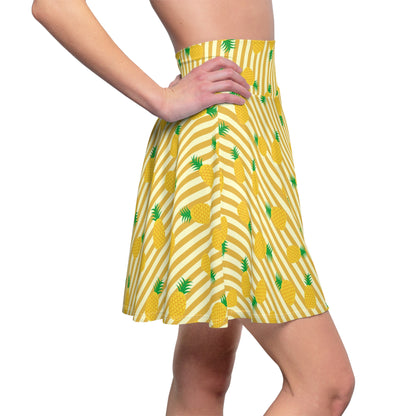 Tropical Pineapple Skater Skirt for Women - Perfect for Summer Outings and Beach Days