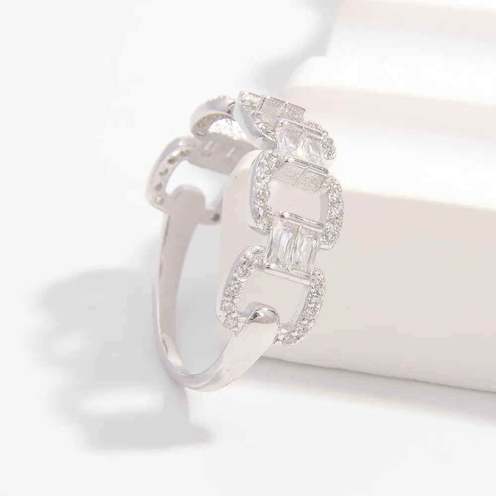 925 Sterling Silver Zircon Cutout Ring - Roe Creation