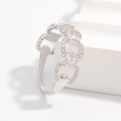 925 Sterling Silver Zircon Cutout Ring - Roe Creation