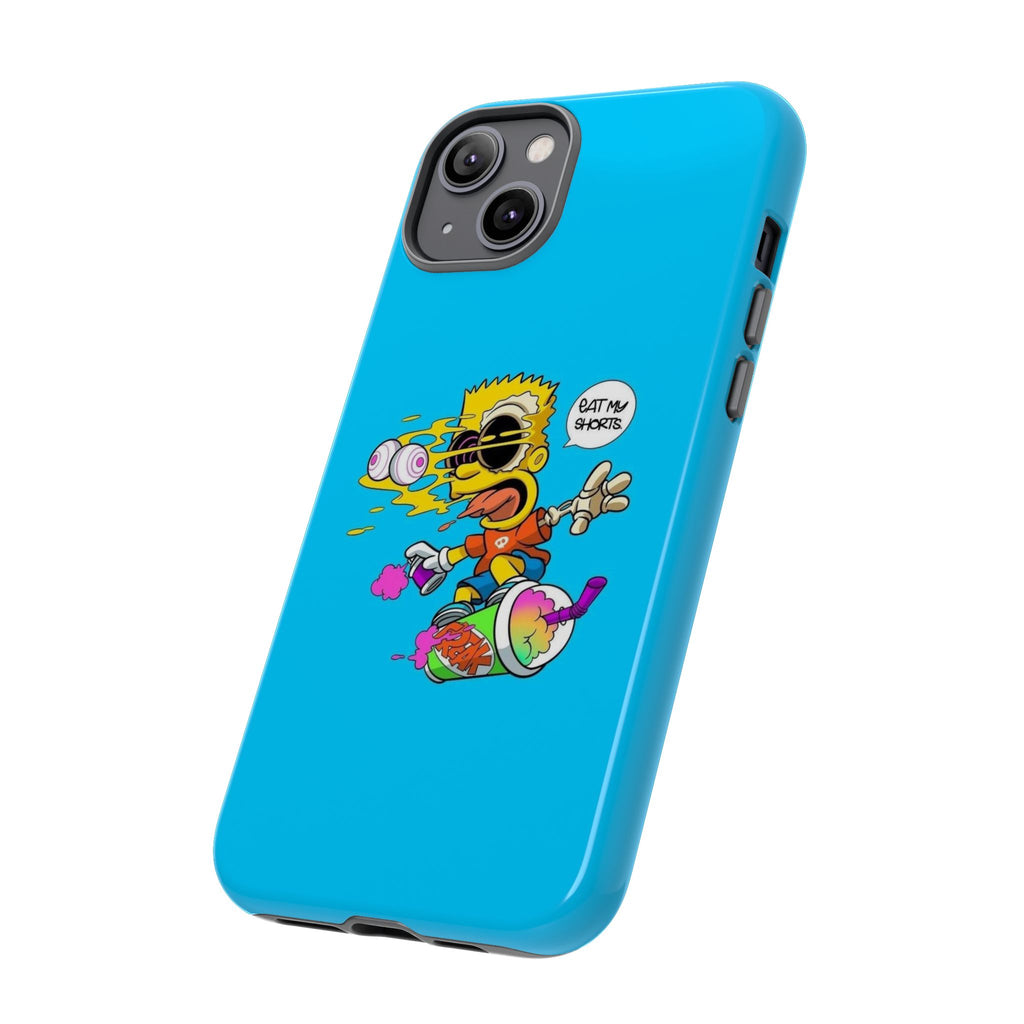Spongebob Blue Cartoon iPhone Case - 'Eat My Shorts' Design - Roe Creation