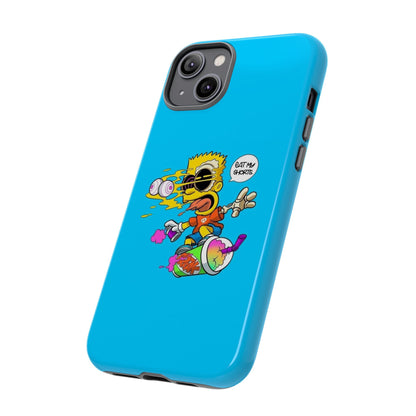 Spongebob Blue Cartoon iPhone Case - 'Eat My Shorts' Design