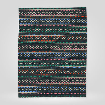 Colorful Boho Patterned Arctic Fleece Blanket for Cozy Living