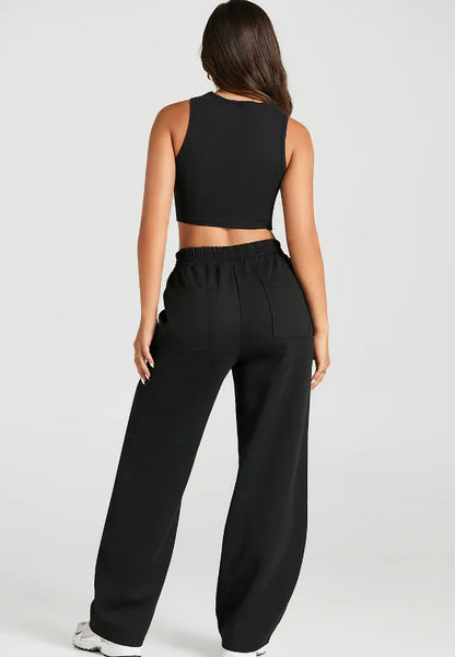 Elastic Waist Sweatpants with Pockets - Roe Creation