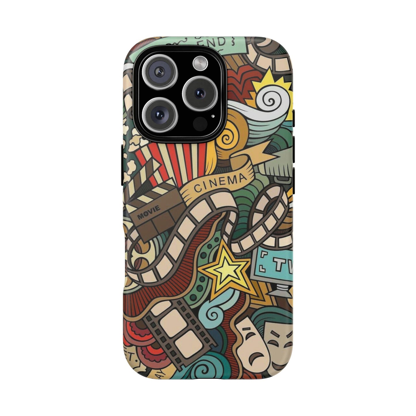 Cinema Vibes Pattern iPhone Case - Tough Cases with Movie & TV Design