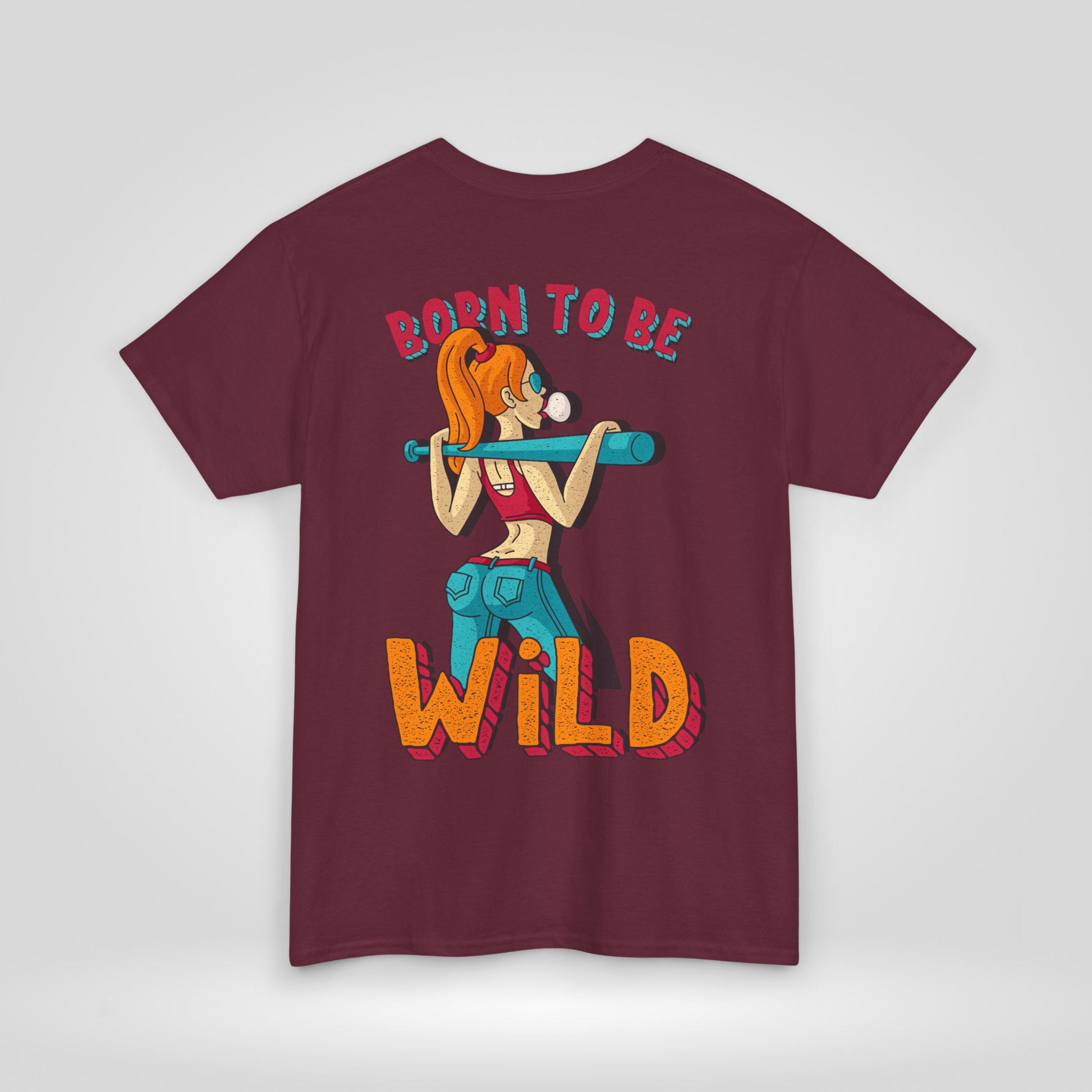 Born to Be Wild Unisex Heavy Cotton Tee, Fun Graphic Shirt, Adventure Tee, Gift for Nature Lovers, Casual Wear, Festival Top, Summer Fashion - Roe Creation