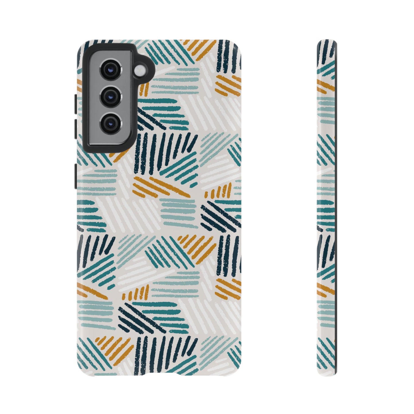 Stylish Tough Phone Case with Geometric Design