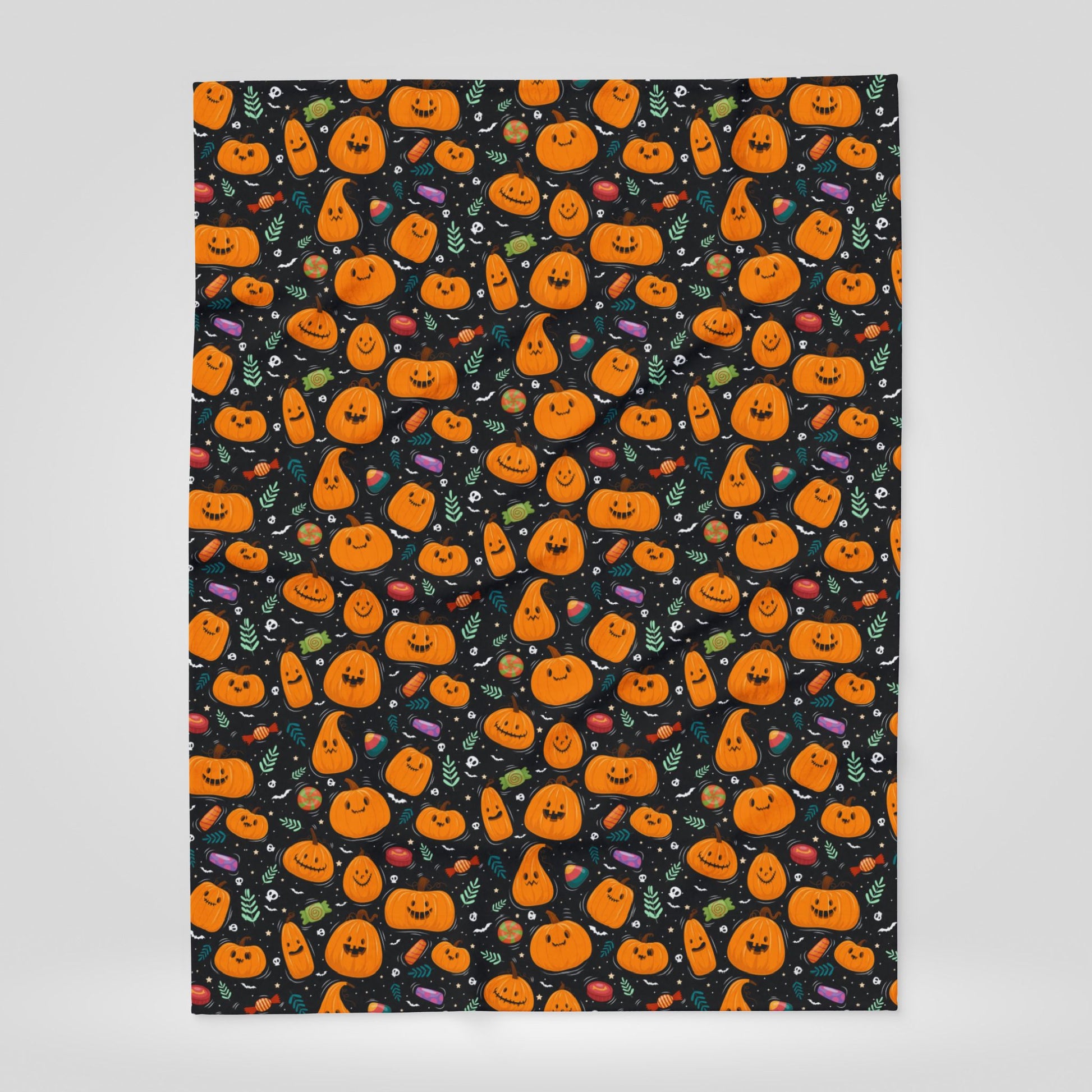 Pumpkin Patterned Halloween Fleece Blanket for Gift