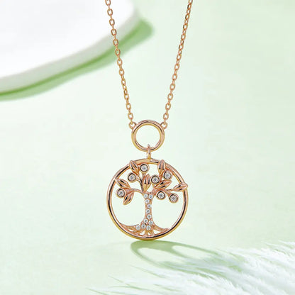 Moissanite 925 Sterling Silver Tree Of Life Pendant Necklace - Roe Creation