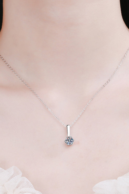 1 Carat Moissanite 925 Sterling Silver Chain-Link Necklace - Roe Creation