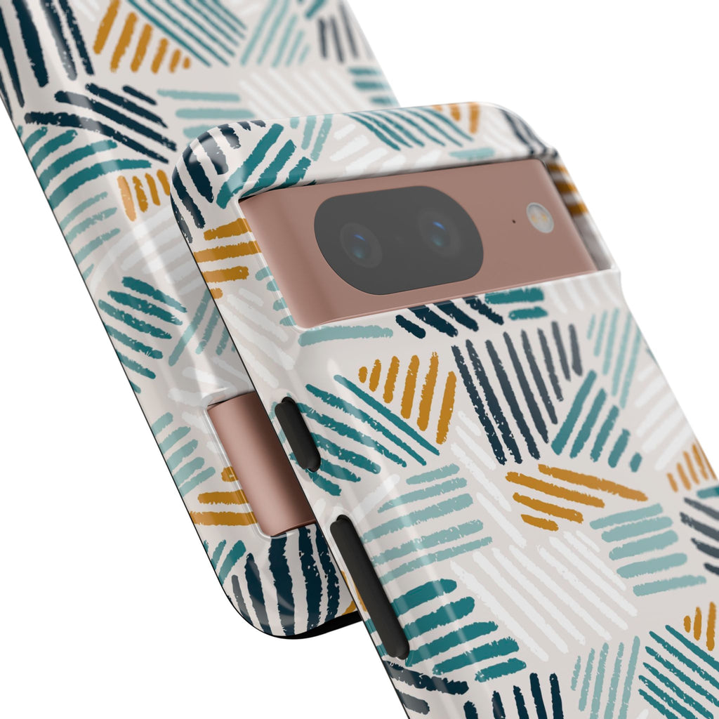 Stylish Tough Phone Case with Geometric Design - Roe Creation