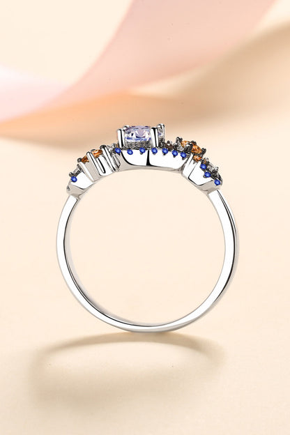 Moissanite Contrast 925 Sterling Silver Ring - Roe Creation