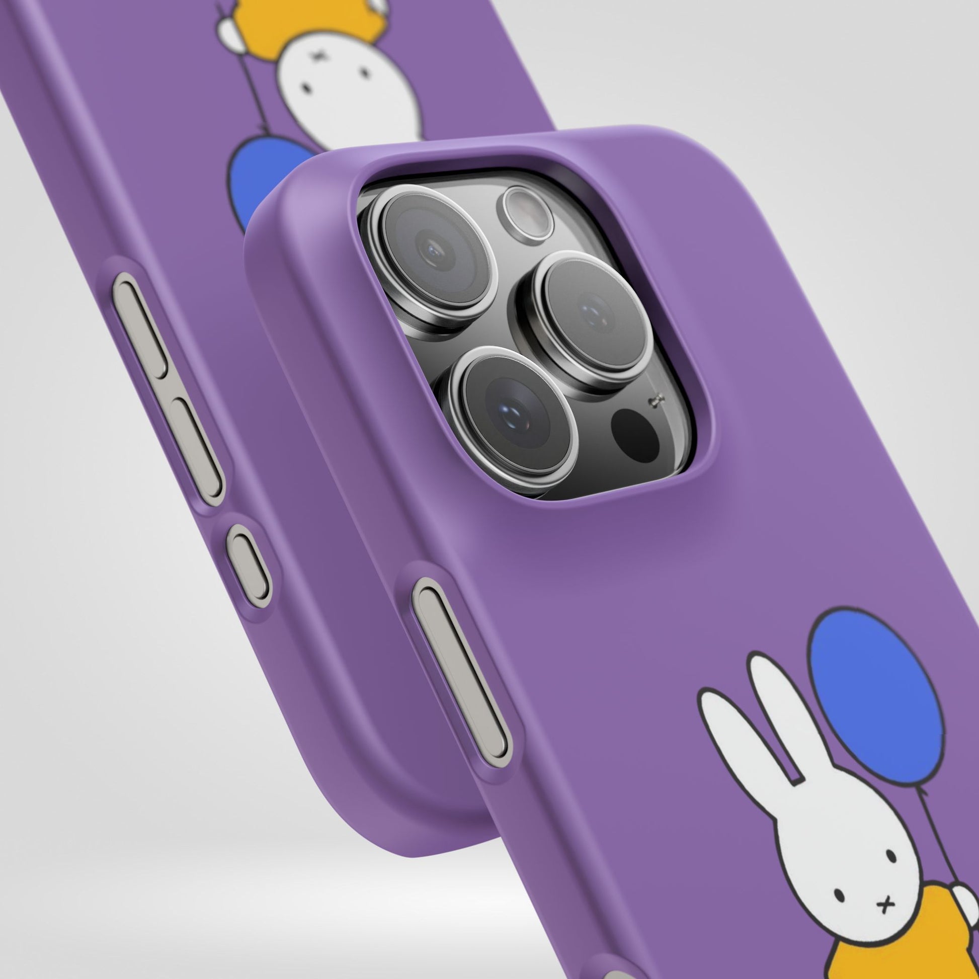 Miffy Phone Case, iPhone, Samsung Snap Case - Cartoon Fun Purple Phone Accessory for Kids and Adults - Roe Creation
