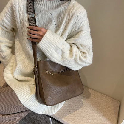 PU Leather Adjustable Strap Shoulder Bag - Roe Creation