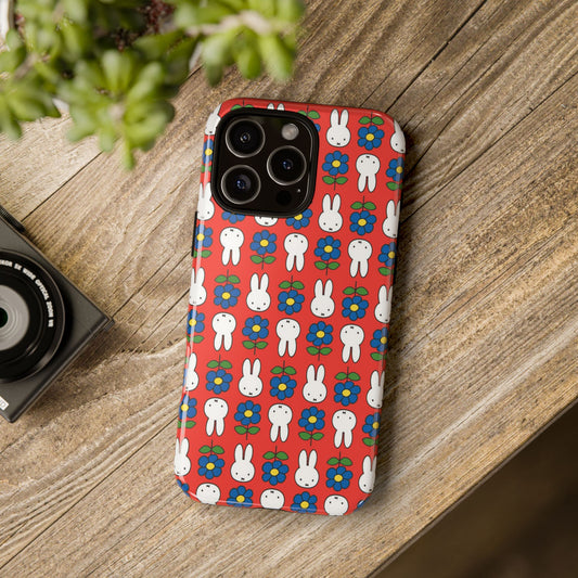 Cute Miffy Floral Phone Case - Tough Protection with Fun Design, iPhone, Samsung