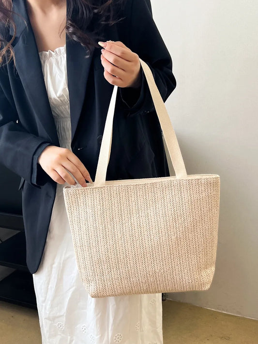 Straw Woven Tote Bag - Roe Creation