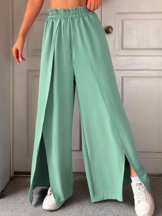 Slit Wide Leg Pants - Roe Creation